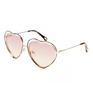 NEW Chloé Poppy Love Heart Frame Heart-Shaped Pink Sunglasses